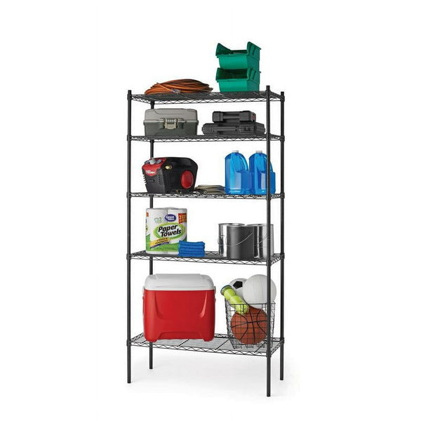 Hyper Tough Black Wire Shelf 5-Tier 72" H x 36" W x 16" D, 1750lb Total Capacity EasyOptionXY LLC