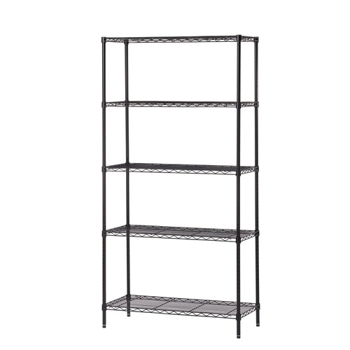 Hyper Tough Black Wire Shelf 5-Tier 72" H x 36" W x 16" D, 1750lb Total Capacity EasyOptionXY LLC