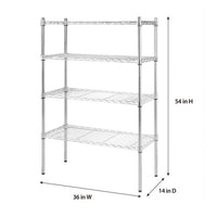 Hyper Tough 4 Tier Wire Shelf Unit, Chrome, 1400 lb. Capacity, Adult EasyOptionXY LLC