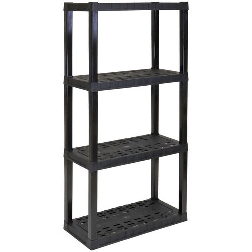 Hyper Tough 4-Tier Shelving Unit, W30 x D14 x H57" Multipurpose Home Storage Organizer, Black, Pack of 2 EasyOptionXY LLC