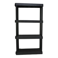 Hyper Tough Plastic 4-Tier Storage Shelves 47.6"H x 21.75"W x 14"D, 240lb Total Capacity, Black EasyOptionXY LLC