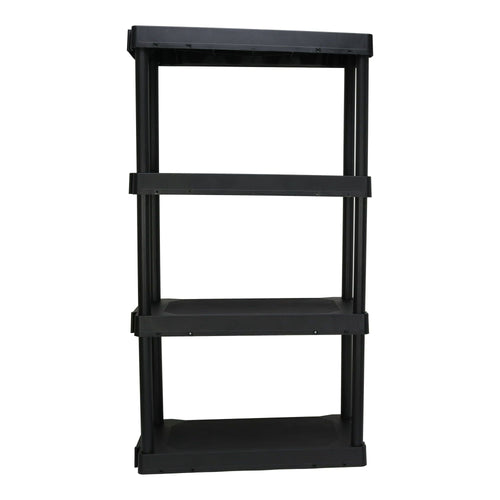 Hyper Tough Plastic 4-Tier Storage Shelves 47.6"H x 21.75"W x 14"D, 240lb Total Capacity, Black EasyOptionXY LLC