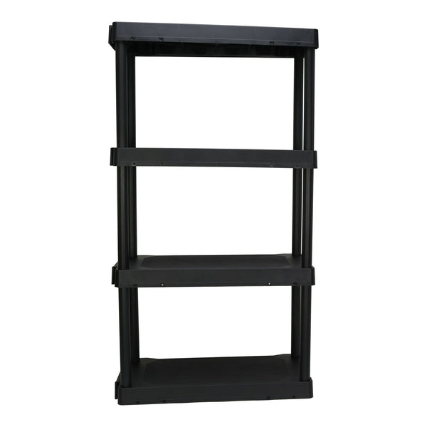 Hyper Tough Plastic 4-Tier Storage Shelves 47.6"H x 21.75"W x 14"D, 240lb Total Capacity, Black EasyOptionXY LLC