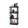 Hyper Tough Plastic 4-Tier Storage Shelves 47.6"H x 21.75"W x 14"D, 240lb Total Capacity, Black EasyOptionXY LLC