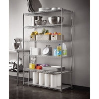 Hyper Tough Chrome Wire Shelf 6-Tier 72" H x 47.7" W x 18" D, 3600lb Total Capacity with Shelf Liners EasyOptionXY LLC