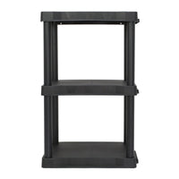 Hyper Tough Black Plastic 3-Tier 32" H x 20.07" W x 12" D, 150lb Total Capacity EasyOptionXY LLC
