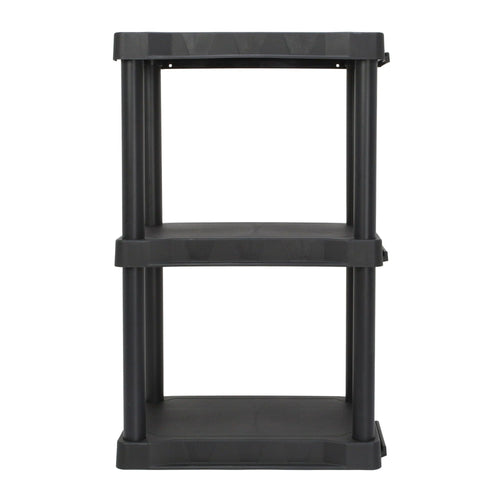 Hyper Tough Black Plastic 3-Tier 32" H x 20.07" W x 12" D, 150lb Total Capacity EasyOptionXY LLC