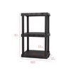 Hyper Tough Black Plastic 3-Tier 32" H x 20.07" W x 12" D, 150lb Total Capacity EasyOptionXY LLC