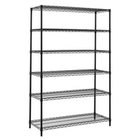 Hyper Tough Black Wire Shelf 6-Tier 72"H x 47.7"W x 18"D, 3600lbs Total Capacity EasyOptionXY LLC