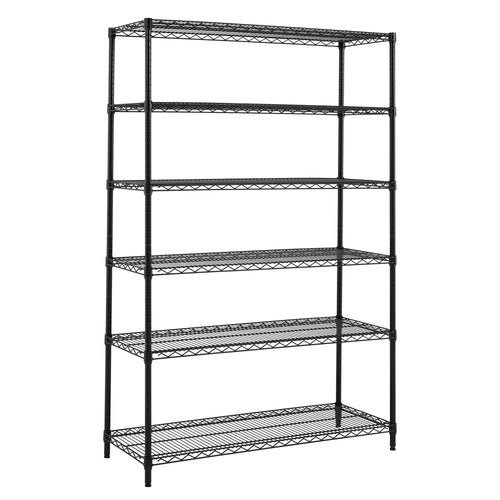 Hyper Tough Black Wire Shelf 6-Tier 72"H x 47.7"W x 18"D, 3600lbs Total Capacity EasyOptionXY LLC