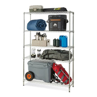Hyper Tough Chrome Wire Shelf 5-Tier Heavy Duty 72"H x 48"W x 16"D, 3000lb Total Capacity EasyOptionXY LLC