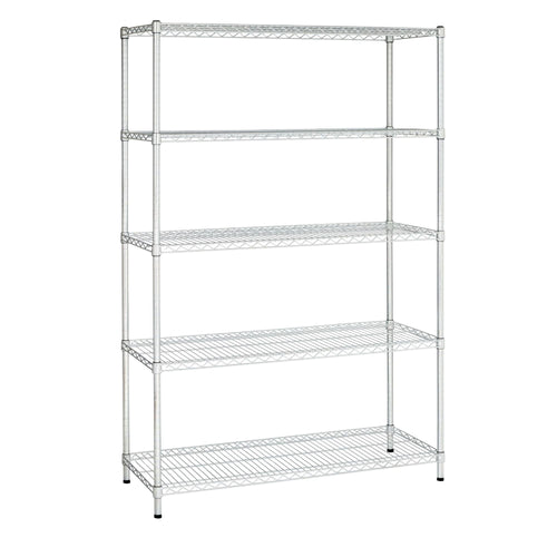 Hyper Tough Chrome Wire Shelf 5-Tier Heavy Duty 72"H x 48"W x 16"D, 3000lb Total Capacity EasyOptionXY LLC