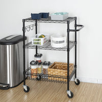 Hyper Tough Wire 3-Tier Storage Shelf Unit 36"H x 16"W x 30"D, 495lb Total Capacity, Black EasyOptionXY LLC
