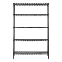 Hyper Tough Black Wire Shelf 5-Tier Heavy Duty 72"H x 48"W x 24"D, 4000lb Total Capacity EasyOptionXY LLC