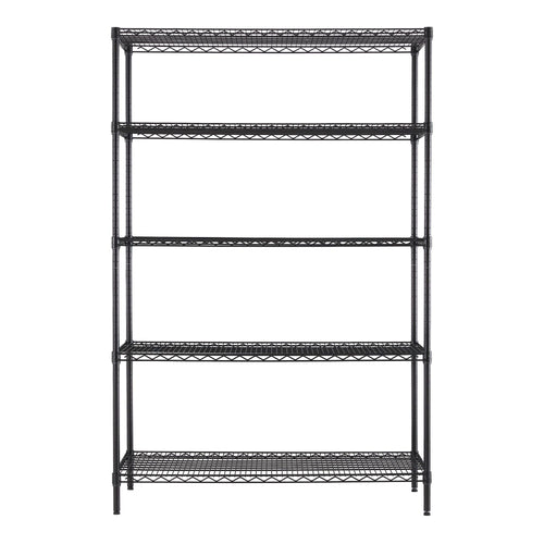 Hyper Tough Black Wire Shelf 5-Tier Heavy Duty 72"H x 48"W x 24"D, 4000lb Total Capacity EasyOptionXY LLC