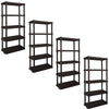 Hyper Tough Large 5-Tier Shelving Unit, W36 x D18 x H74" Interlocking Multipurpose Organizer, Black, Pack of 4 EasyOptionXY LLC