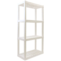 Hyper Tough 4-Tier Shelving Unit, W30 x D14 x H57" Multipurpose Home Storage Plastic Shelf Organizer, White EasyOptionXY LLC