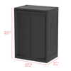 Hyper Tough Plastic Garage Cabinet 2 Shelf 18.5Dx25.47Wx35.43"H, Black Finish EasyOptionXY LLC