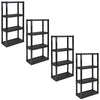 Hyper Tough 4-Tier Shelving Unit, W30 x D14 x H57" Multipurpose Home Storage Organizer, Black, Pack of 4 EasyOptionXY LLC