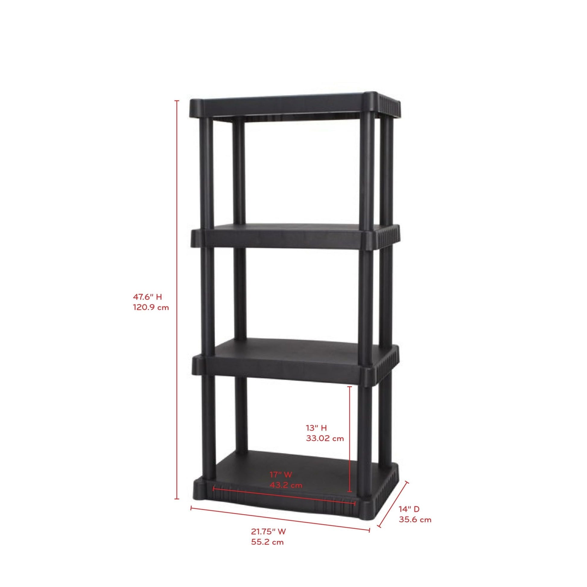 Hyper Tough 4-Shelf Plastic Garage Shelves, Black, Holds up to 340 lbs (3 Pack) EasyOptionXY LLC