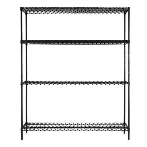 Hyper Tough Black Wire Shelf 4-Tier Heavy Duty 72"H x 60"W x 24"D, 4000lbs Total Capacity EasyOptionXY LLC