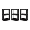 Hyper Tough 20.07"W x 12"D x 32"H 3-shelf Plastic Garage Shelves, Black, 3 Count, 60 lbs per shelf, Adult EasyOptionXY LLC