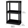 Hyper Tough 20.07"W x 12"D x 32"H 3-shelf Plastic Garage Shelves, Black, 3 Count, 60 lbs per shelf, Adult EasyOptionXY LLC