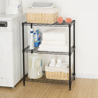 Hyper Tough Steel 3-Tier Storage Shelf Unit 30.60"H x 13.40"W x 23.20"D, 750lb Total Capacity, Black EasyOptionXY LLC