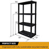 Hyper Tough 4-Tier Plastic Shelves, W30 x D14 x H56" Multipurpose Garage Shelf Organizer, Black EasyOptionXY LLC