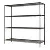 Hyper Tough Black Wire Shelf 4-Tier Heavy Duty 72"H x 72"W x 24"D, 4000lbs Total Capacity EasyOptionXY LLC