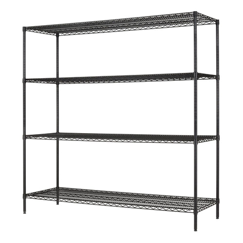 Hyper Tough Black Wire Shelf 4-Tier Heavy Duty 72"H x 72"W x 24"D, 4000lbs Total Capacity EasyOptionXY LLC