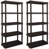 Hyper Tough Large 5-Tier Shelving Unit, W36 x D18 x H74" Interlocking Multipurpose Organizer, Black, Pack of 2 EasyOptionXY LLC