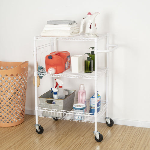 Hyper Tough Wire 3-Tier Storage Shelf Unit 36"H x 16"W x 30"D, 495lb Total Capacity, White EasyOptionXY LLC