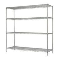 Hyper Tough Chrome Wire Shelf 4-Tier Heavy Duty 72"H x 72"W x 24"D, 4000lbs Total Capacity EasyOptionXY LLC