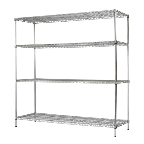 Hyper Tough Chrome Wire Shelf 4-Tier Heavy Duty 72"H x 72"W x 24"D, 4000lbs Total Capacity EasyOptionXY LLC
