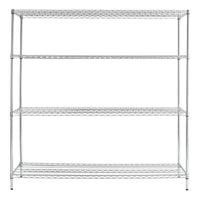 Hyper Tough Chrome Wire Shelf 4-Tier Heavy Duty 72"H x 72"W x 24"D, 4000lbs Total Capacity EasyOptionXY LLC