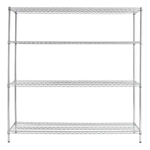 Hyper Tough Chrome Wire Shelf 4-Tier Heavy Duty 72"H x 72"W x 24"D, 4000lbs Total Capacity EasyOptionXY LLC