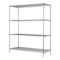 Hyper Tough Chrome Wire Shelf 4-Tier Heavy Duty 72"H x 60"W x 24"D, 4000lbs Total Capacity EasyOptionXY LLC