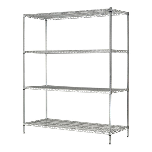 Hyper Tough Chrome Wire Shelf 4-Tier Heavy Duty 72"H x 60"W x 24"D, 4000lbs Total Capacity EasyOptionXY LLC