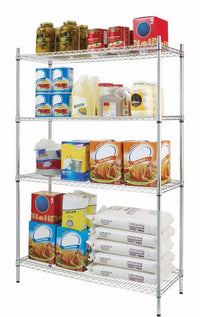 Hyper Tough Chrome Wire Shelf 4-Tier Heavy Duty 72"H x 48"W x 18"D, 2400lbs Total Capacity EasyOptionXY LLC