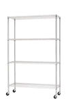Hyper Tough Chrome Wire Shelf 4-Tier Heavy Duty 72"H x 48"W x 18"D, 2400lbs Total Capacity EasyOptionXY LLC