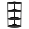 Hyper Tough 4 Tier Plastic Storage Corner Shelf, 20 lb per Shelf Capacity, Black EasyOptionXY LLC