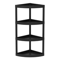 Hyper Tough 4 Tier Plastic Storage Corner Shelf, 20 lb per Shelf Capacity, Black EasyOptionXY LLC