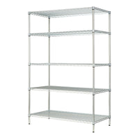 Hyper Tough Chrome Wire Shelf 5-Tier Heavy Duty 72"H x 48"W x 24"D, 4000lb Total Capacity EasyOptionXY LLC