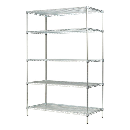 Hyper Tough Chrome Wire Shelf 5-Tier Heavy Duty 72"H x 48"W x 24"D, 4000lb Total Capacity EasyOptionXY LLC