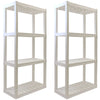 Hyper Tough Garage Shelves, Pack of 2 Plastic Storage Shelving Unit 4 Shelves, White 400 lbs Capacity 56" H x 14" D x 30" W EasyOptionXY LLC