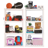 Hyper Tough Garage Shelves, Pack of 2 Plastic Storage Shelving Unit 4 Shelves, White 400 lbs Capacity 56" H x 14" D x 30" W EasyOptionXY LLC