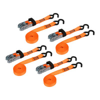 Hyper Tough 1'x14' Tie-Downs Ratchet 1,000lbs Work Load with 'S' Hooks 4 - Pack EasyOptionXY LLC