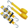 Hyper Tough 15 feet Steel Ratchet Tie-Down, 1666 lbs with S-Hooks 4-Pack, Yellow, 44.4 oz EasyOptionXY LLC