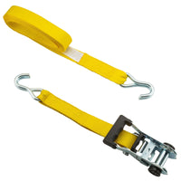 Hyper Tough 15 feet Steel Ratchet Tie-Down, 1666 lbs with S-Hooks 4-Pack, Yellow, 44.4 oz EasyOptionXY LLC